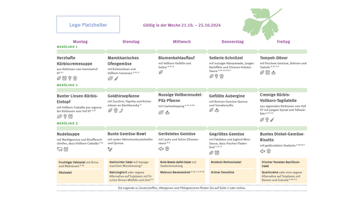 Vorschaubild eines Speiseplans