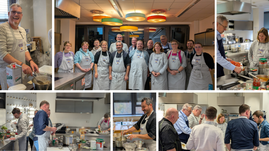 Teilnehmende während des Kochens beim Workshop